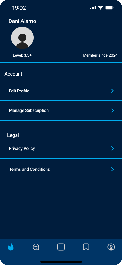 Finished Figma design of the profile screen