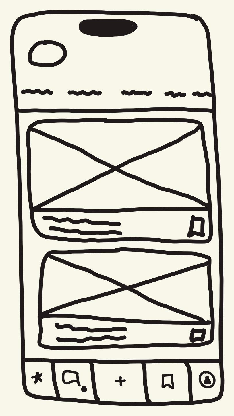 Hand sketch of the video feed