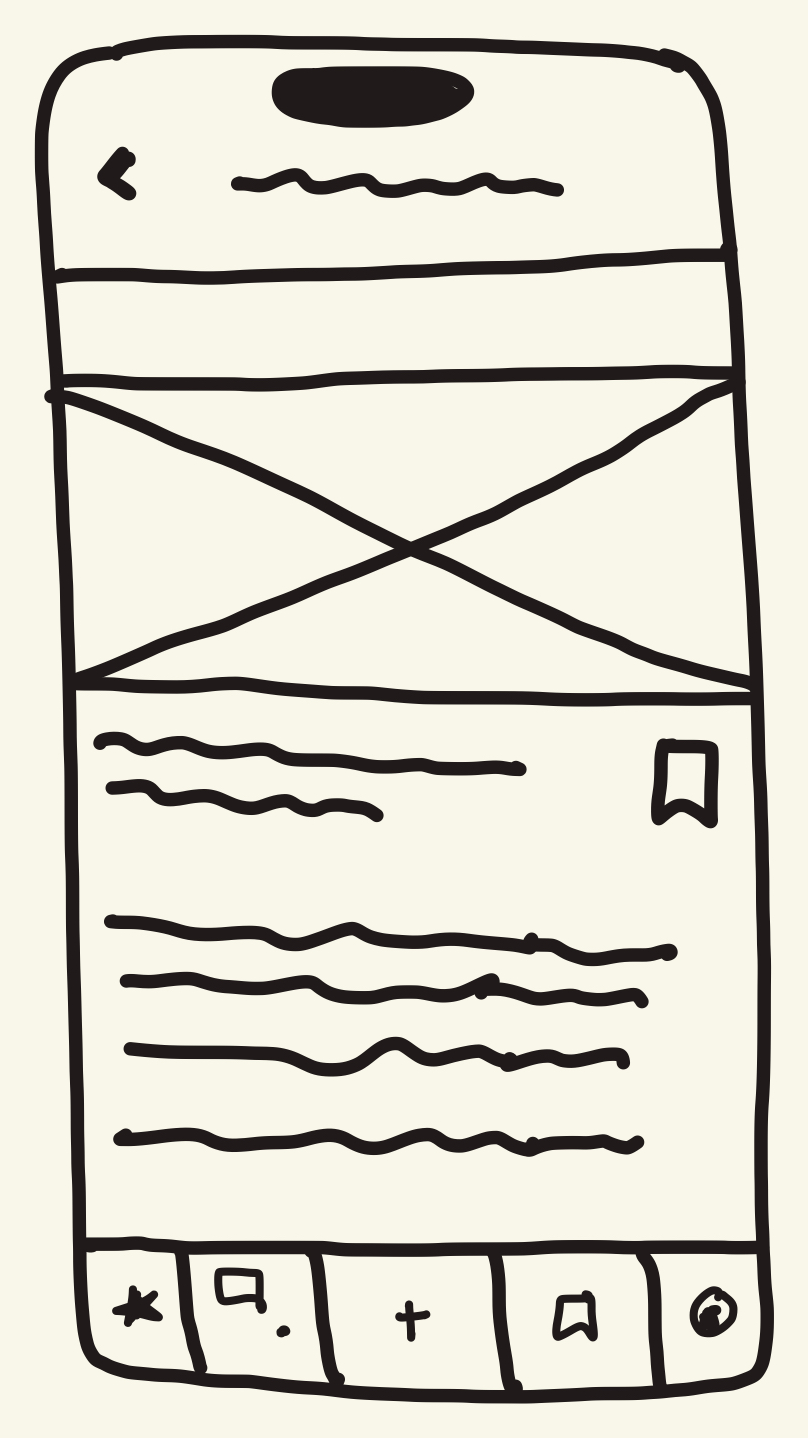 Hand sketch of the video player